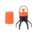 Portable orange and black six-claw pet pooper scooper with integrated bag dispenser - Kraft Box Set (Includes 1 Roll Bags) / Orange