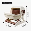 Beige and brown semi-automatic cat litter box with large capacity and foldable design - 50*50*46cm / Rice Brown