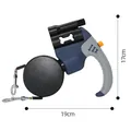 Automatic dual retractable dog leash with LED light and 19x17cm dimension markings - Dual Leash (Small Medium Dogs) / 3 Meters / Blue Gray