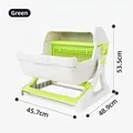 Semi-automatic sifting cat litter box in green and white, large capacity, 53.5cm height dimension - 50*50*46cm / Grey Green