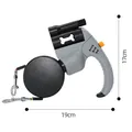 Professional dual retractable dog leash with LED flashlight, dimensions 19cm by 17cm. - Dual Leash (Small Medium Dogs) / 3 Meters / Grey