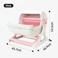 Semi-automatic cat litter box in pink color showing dimensions of 53.5cm by 48.9cm - 50*50*46cm / Dusty Pink