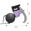 Purple and grey dual-head retractable dog leash with built-in LED light and 19cm width. - Dual Leash (Small Medium Dogs) / 3 Meters / Purple Grey