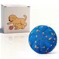 Duurzame blauw-oranje ETPU-hondenspeelbal getoond met de originele winkelverpakking - Triple Mode (80mm) / Seren Blauw