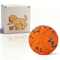 Duurzame oranje ETPU hondenspeelbal met blauwe textuurstippen voor grote honden - Triple Mode (80mm) / Levendig Oranje