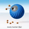 Balle distributrice de nourriture interactive bleue pour chats, mangeoire pour animaux - Balle distributrice de friandises / 72mm / Bleu