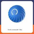 Balle rebondissante bleue pour chiens et chats avec texture en spirale et bouton. - Balle Sautante / 56mm / Bleu