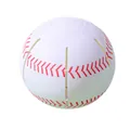 Balle de jouet transformable pour chien blanche avec motif baseball et style UFO - Blanc avec des rayures rouges