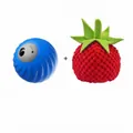 Jouet interactif pour chat balle distributrice bleue et housse en peluche tomate - Ensemble Balle Distributrice Gravité / Ensemble Balle Bleue + Housse Tomate
