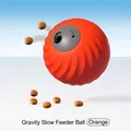 Balle de jeu électrique orange pour chat avec distributeur automatique de nourriture - Balle distributrice de friandises / 72mm / Orange