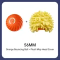Balle bondissante à gravité de 56 mm pour animaux avec balle orange et housse en peluche - Balle Rebondissante + Housse Oursin / 56mm / Orange