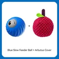 Ensemble de jouets intelligents pour animaux avec balle distributrice et housse framboise rouge - Ensemble Balle Distributrice Gravité / Ensemble Balle Bleue + Housse Myrique