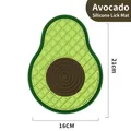 Tapis de léchage en silicone en forme d'avocat pour chiens et chats, taille 21x16cm - Tapis d'alimentation lente avocat / 21*16cm / Vert