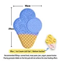 Tapis de léchage en silicone bleu en forme de glace pour chiens et chats avec ventouses, 15x21cm - Tapis d'alimentation lente glace bleue / 21*15cm / Bleu