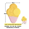 Tapis de léchage en silicone jaune en forme de glace avec ventouses pour chien - Style Crème Glacée Jaune / Jaune Vif avec Rose Clair