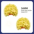 Lot de deux housses en peluche oursin jaune de 56 mm pour balles sautantes - Housse Oursin / 56mm (Lot de 2) / Jaune