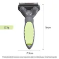 Professionelle Haustier-Enthaarungsbürste für Hunde und Katzen, 16cm Länge, Grau und Grün - Klein (F31) / Grasgrün