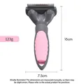 Professionelle Haustier-Unterfellbürste für Hunde und Katzen, rosa-grauer Griff - Groß (F31) / Rosa
