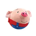 Jouet de balle en peluche cochon vibrant interactif pour chiens avec musique et son - Version de Charge Anglaise / Cochon Rouge