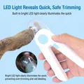LED-Krallenschere für Katzen mit Blutlinienfinder und Spritzschutz in Hellblau - LED Licht Nagelknipser (Himmelblau)
