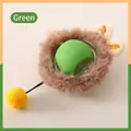Balle de jeu électrique intelligente pour chat en vert avec oreilles en peluche et pompon - Vert Peluche