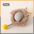 Balle de chat électrique intelligente avec housse en peluche grise et oreilles - Gris Peluche