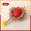 Balle de jouet électrique intelligente pour chat avec noyau rouge et fourrure brune - Style Peluche Rouge