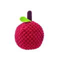 Balle de jouet interactive pour chat en peluche rouge texturée avec feuille verte - Housse Fruit Peluche - Myrique (Sans Balle)