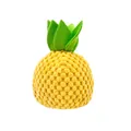 Jouet en peluche pour chat en forme d'ananas avec tissu polaire à bulles jaune et feuilles - Housse Fruit Peluche - Ananas (Sans Balle)