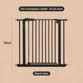 Black adjustable baby safety gate for stairs and doorways 76-83.9cm wide 78cm high - Height 78cm (Fits Width 76-83.9cm) / Black