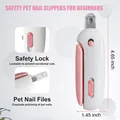 Safety pet nail clippers for beginners in pink and white with adjustable round hole - Box Packaging / Pink