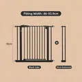Black metal baby safety gate with 10cm extension, adjustable width 86-93.9cm. - Height 78cm (Fits Width 86-93.9cm With 10cm Extension) / Black