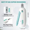 Adjustable pet nail clippers for cats and rabbits with safety lock and built-in file - Box Packaging / Blue