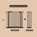 Adjustable black metal baby safety gate 78cm high with 20cm extension for wide doors. - Height 78cm (Fits Width 96-103.9cm With 20cm Extension) / Black