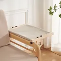 Verstellbare Hängematte aus Massivholz für Katzen mit grauem Stoff für Sessel-Armlehnen - Uni Grau Klettverschluss-Doppelbeine