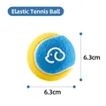 Balle de tennis élastique de 6,3 cm bleue et jaune pour l'entraînement interactif des chiens - Balle de Tennis avec Imprimé Chien / Pack de 1 Pièce (Diamètre 6,3cm)