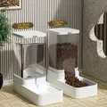 Set aus automatischem Tiertränke 3,8L und Futterautomat 2,1kg für Hunde und Katzen - 3.8L Set