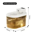 Automatischer intelligenter Haustier-Trinkbrunnen mit Filtersystem in Weiß und Orange - Kabellose Wasser-Elektro-Trennung (Inkl 1 Filter) / Intelligenter Sensor 2000ML / Orange und Weiß