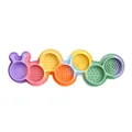 Lèche-tapis en silicone en forme de chenille avec compartiments colorés de slow feeder - Tapis de Léchage Chenille 7 Sections - Violet Multicolore