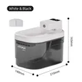 Intelligenter automatischer Haustier-Wasserbrunnen in Weiß und Schwarz, leise - Kabellose Wasser-Elektro-Trennung (Inkl 1 Filter) / Intelligenter Sensor 2000ML / Durchscheinendes Schwarz