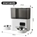 Automatischer smarter Futter- und Wasserspender mit zwei Edelstahlnäpfen, 45 cm - Tuya WiFi Version (Smart Timer) / Duale Edelstahlschüsseln (Ohne Adapter)