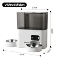 Intelligenter Futterautomat mit Kamera und Tränke, weiß, 45 cm Breite - Tuya Video Version (200W HD Kamera) / Duale Edelstahlschüsseln (Ohne Adapter)