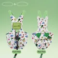 Comfortable green fruit pattern parrot diaper flight suit for small bird accessories - 4# Cockatiel / 6*10.5cm / Green