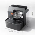 Intelligenter kabelloser Haustiertrinkbrunnen mit Edelstahlschale und Abmessungen - Black Stainless Steel Bowl 3.2L / Cordless (Water-Electric & Pure-Dirt Separation)
