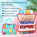 Detailed view of open felt busy board showing educational number and color panels - Space Theme (Style 8) / 22*28cm