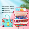 Tavola montessoriana in feltro per bambini con tema razzo spaziale e gioco di colori - Pianeta (Verde)