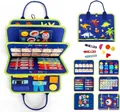 Detailed view of Montessori busy board felt pages for color and shape learning - Dinosaur 8 Pages / 22*28cm