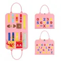 Tavola delle attività in feltro per bambini con alfabeto numeri e abilità motorie - Stile 1 / Rosa