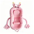 Portable pink baby nest lounger with cartoon bunny face and soft 3D dot fabric. - Pink Rabbit Three-Piece Patting Style / Vacuum Boxed