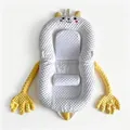 Portable minky baby lounger with long yellow arms and cute bear face design - White Yellow Bear Three-Piece Patting Style / Vacuum Boxed